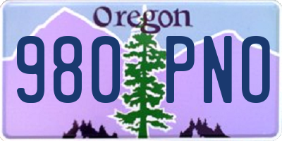OR license plate 980PNO