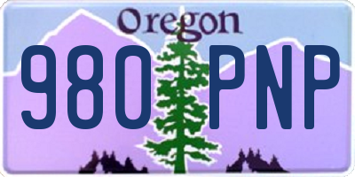 OR license plate 980PNP