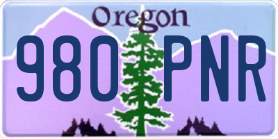 OR license plate 980PNR