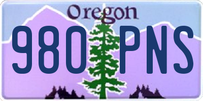 OR license plate 980PNS