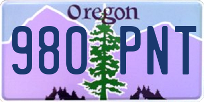 OR license plate 980PNT