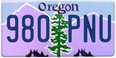 OR license plate 980PNU