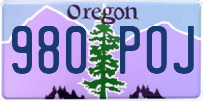 OR license plate 980POJ
