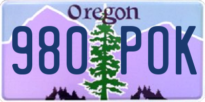 OR license plate 980POK