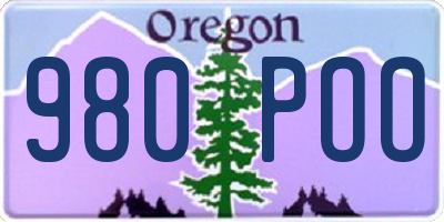 OR license plate 980POO