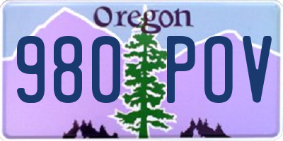 OR license plate 980POV