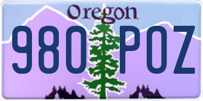 OR license plate 980POZ