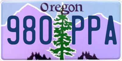 OR license plate 980PPA