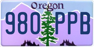 OR license plate 980PPB