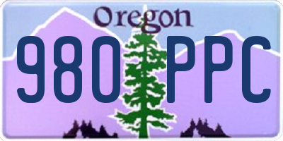 OR license plate 980PPC