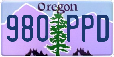 OR license plate 980PPD