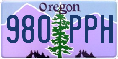 OR license plate 980PPH