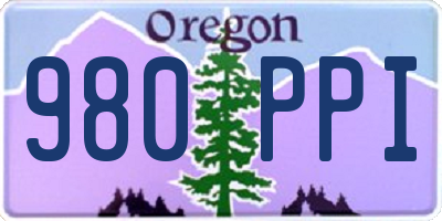 OR license plate 980PPI