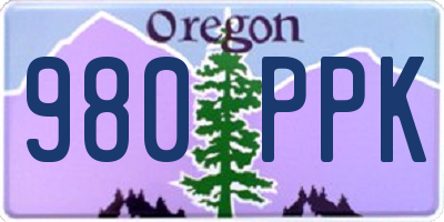 OR license plate 980PPK