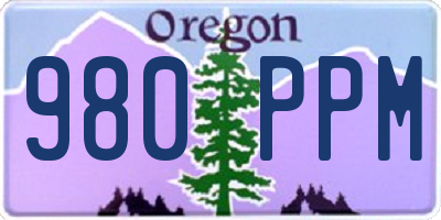OR license plate 980PPM