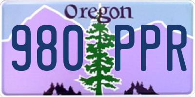 OR license plate 980PPR