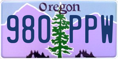 OR license plate 980PPW