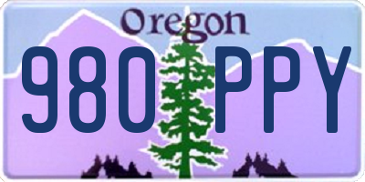 OR license plate 980PPY