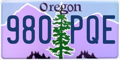 OR license plate 980PQE