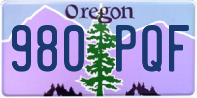 OR license plate 980PQF