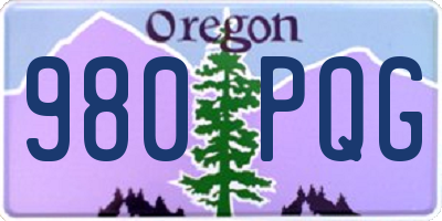 OR license plate 980PQG