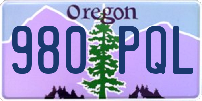OR license plate 980PQL