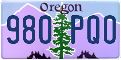 OR license plate 980PQO