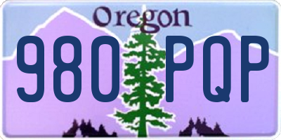 OR license plate 980PQP