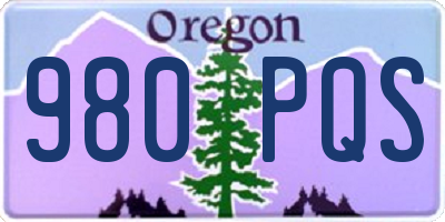 OR license plate 980PQS