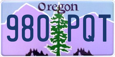 OR license plate 980PQT