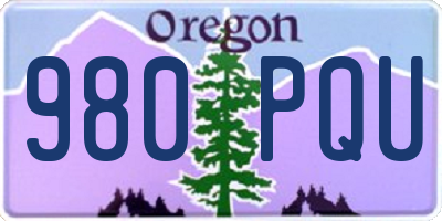 OR license plate 980PQU