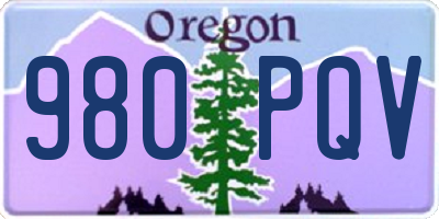 OR license plate 980PQV