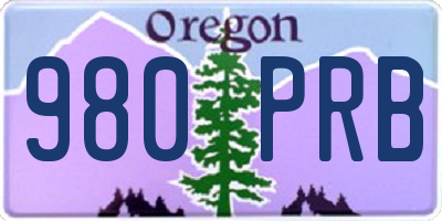 OR license plate 980PRB