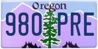 OR license plate 980PRE
