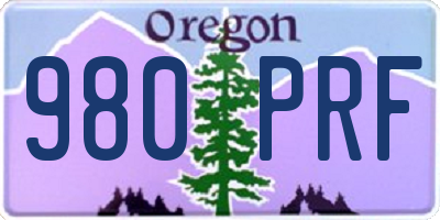 OR license plate 980PRF