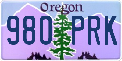 OR license plate 980PRK