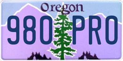 OR license plate 980PRO