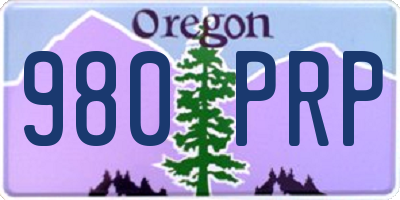 OR license plate 980PRP