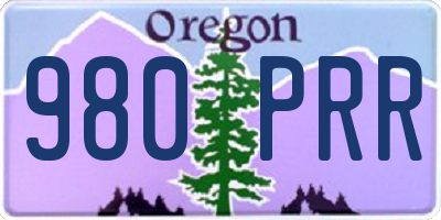 OR license plate 980PRR