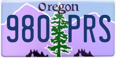 OR license plate 980PRS