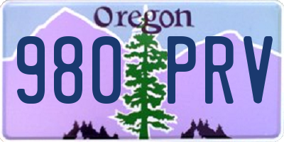 OR license plate 980PRV