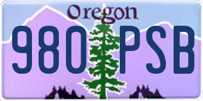 OR license plate 980PSB