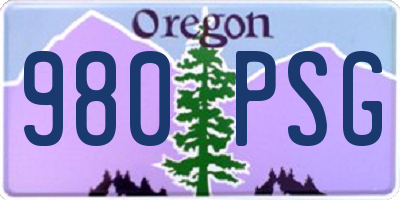 OR license plate 980PSG