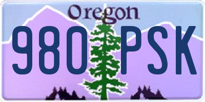 OR license plate 980PSK