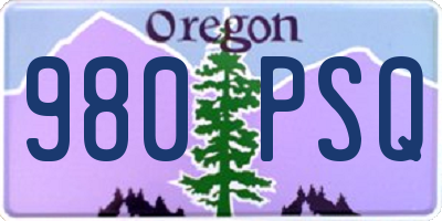 OR license plate 980PSQ