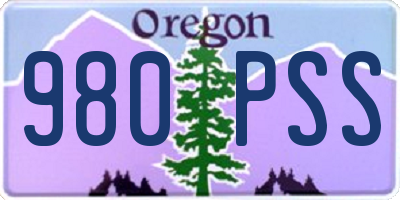 OR license plate 980PSS