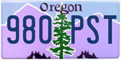 OR license plate 980PST