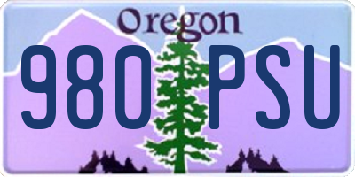 OR license plate 980PSU