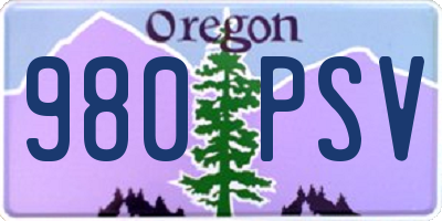 OR license plate 980PSV