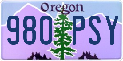 OR license plate 980PSY